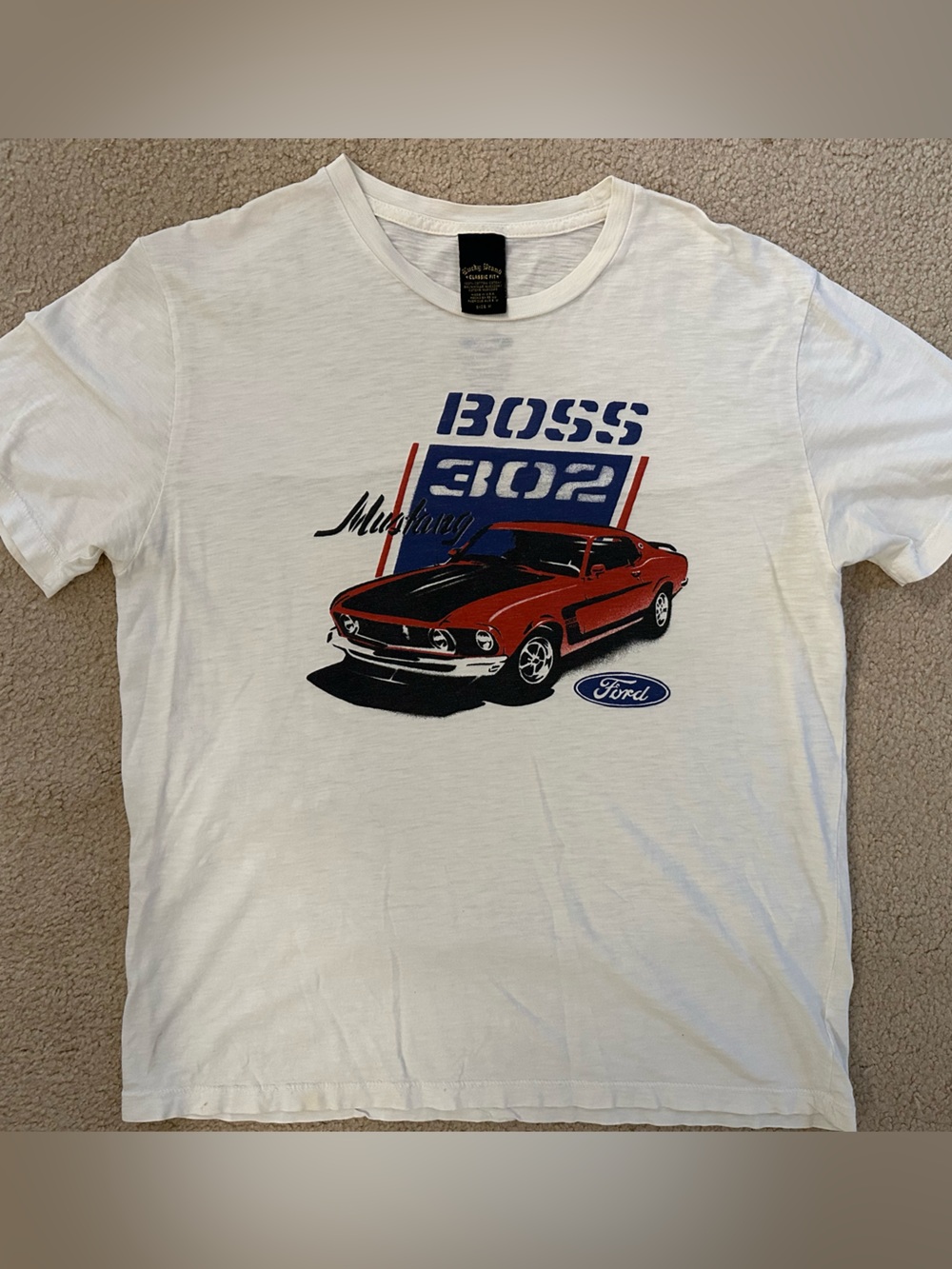 Lucky X Ford Boss 302 Mustang Graphic Tee - White vintage